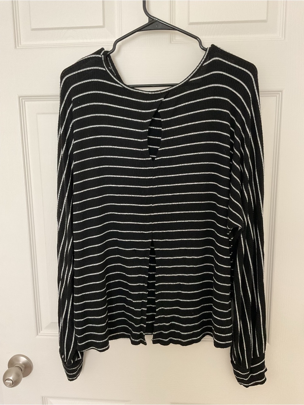 Daytrip Black and White Striped Scoop-Neck Sweater - Picture 2 of 3